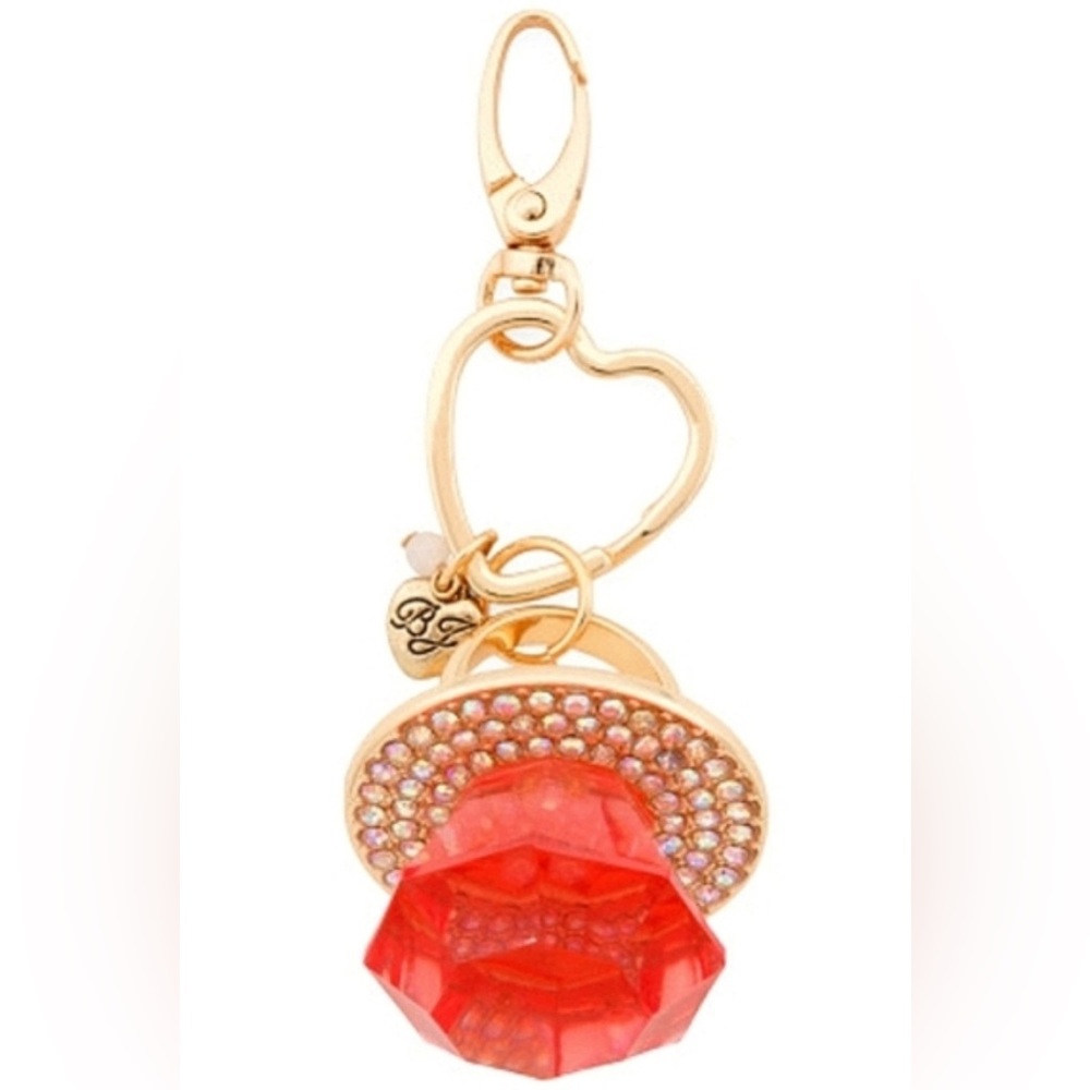 Lot of 2x NWT [Betsey Johnson] Heart Earrings & Ring Pop Keychain/Handbag Charm - Picture 4 of 16